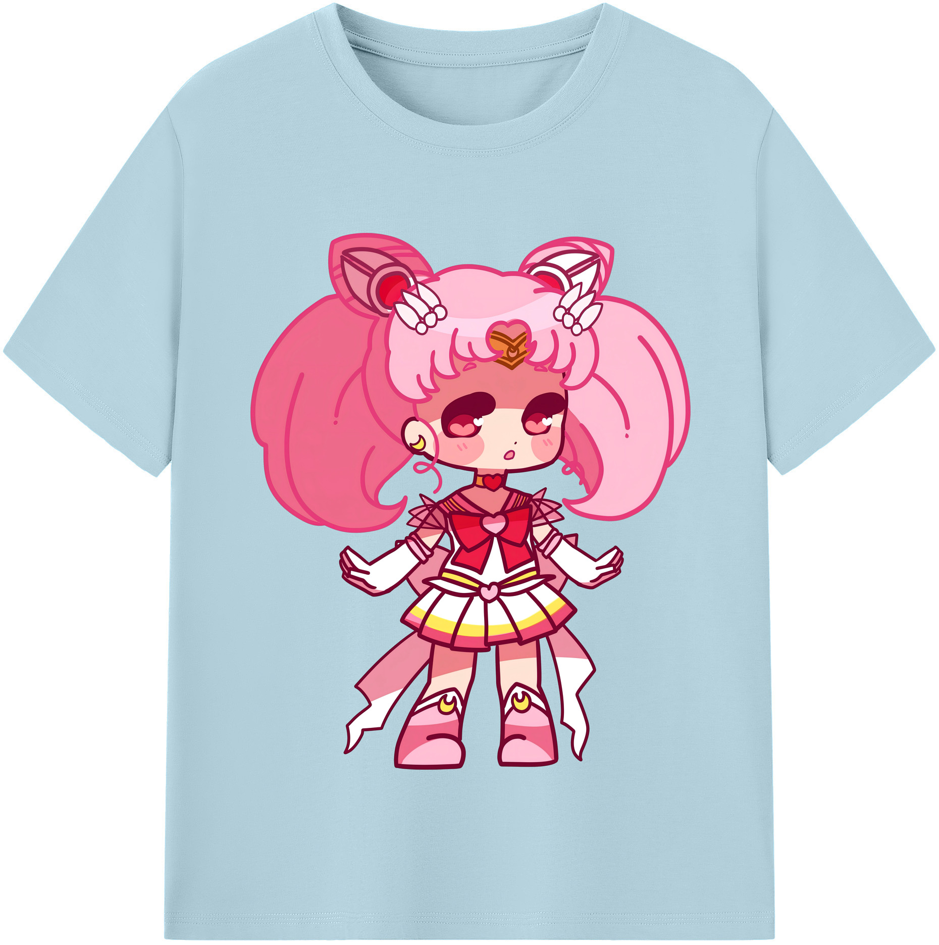 （画像用） 美少女戦士セーラームーン ちびうさ Sailor Moon Chibiusa Tsukino Usagi Small Lady Serenity 綿100％半袖Tシャツ（フロントプリント）